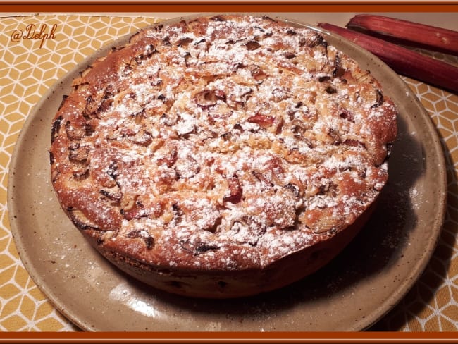 Gâteau moelleux à la rhubarbe