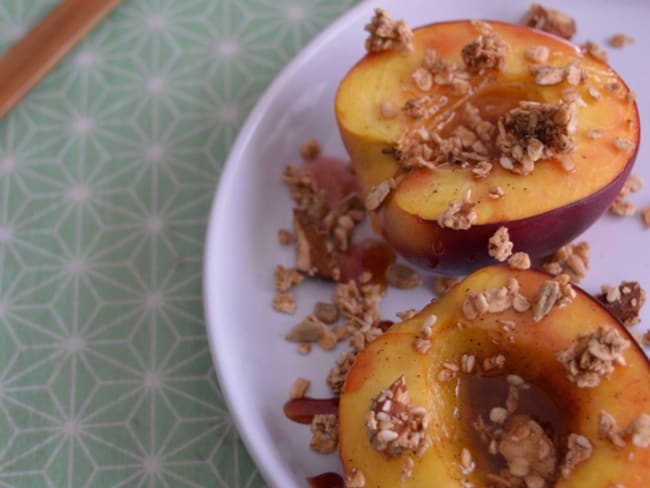 Nectarine grillée à la vanille et au sirop d'érable