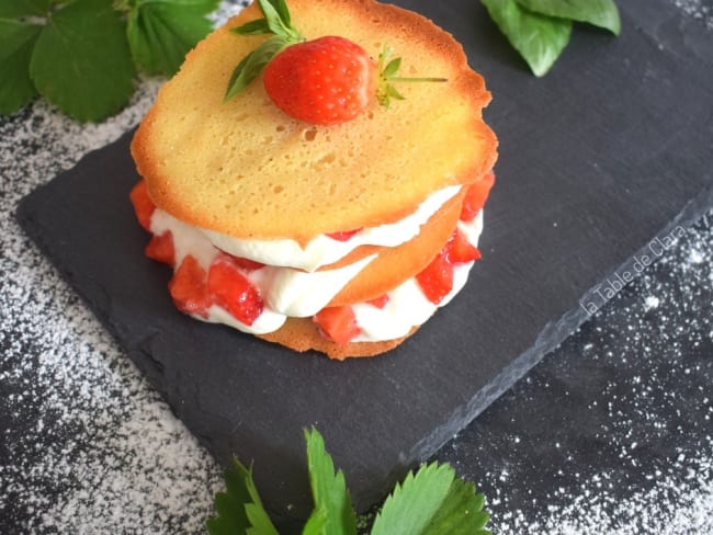 Millefeuille gourmand aux fraises et au basilic