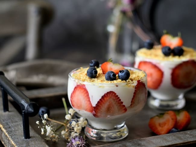 Tiramisu au mascarpone sans oeufs aux fraises