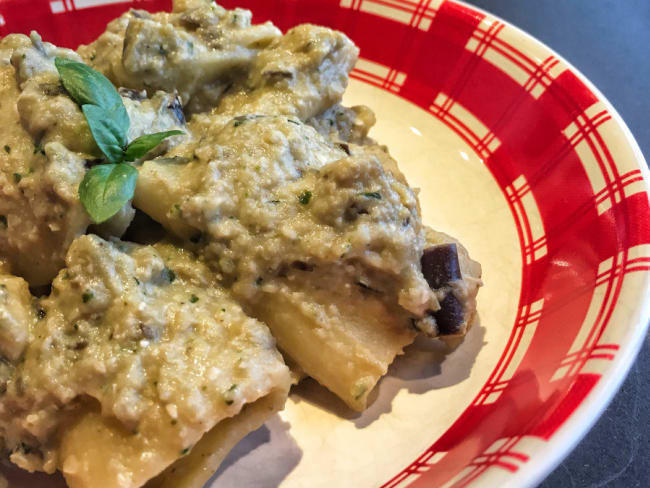 Paccheri à la crème d’aubergine