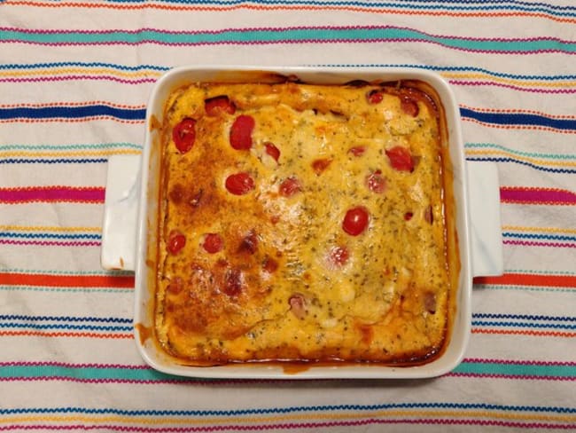 Clafoutis aux tomates cerises