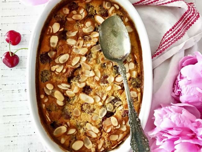 Clafoutis aux cerises, amandes, kirsh