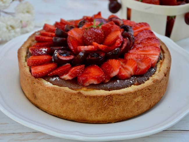 Tarte au fromage blanc et fruits rouges