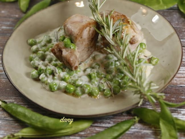 Filet mignon et petits pois à la crème anisée