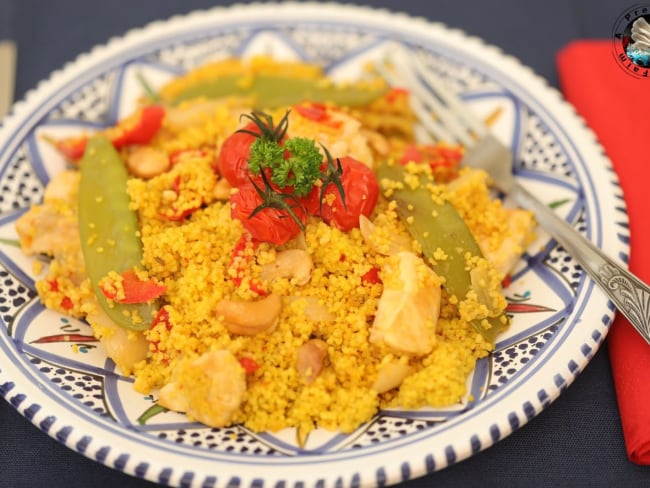 Couscous parfumé aux épices poulet et légumes