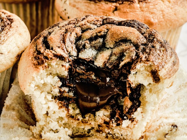 Muffins au tourbillon de pâte à tartiner Nutella