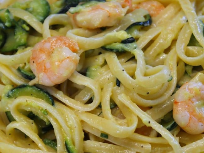 Linguines aux Courgettes et Crevettes