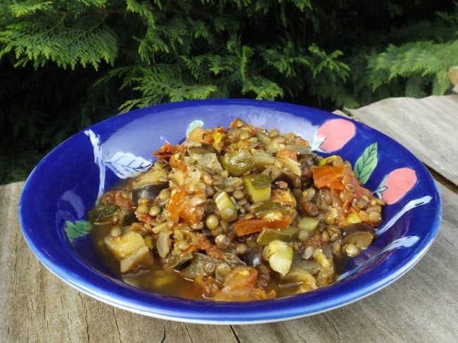 Ratatouille de lentilles vertes