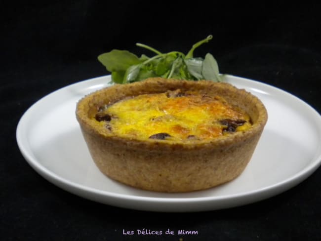 Quiche au blé complet aux lardons, champignons et Comté