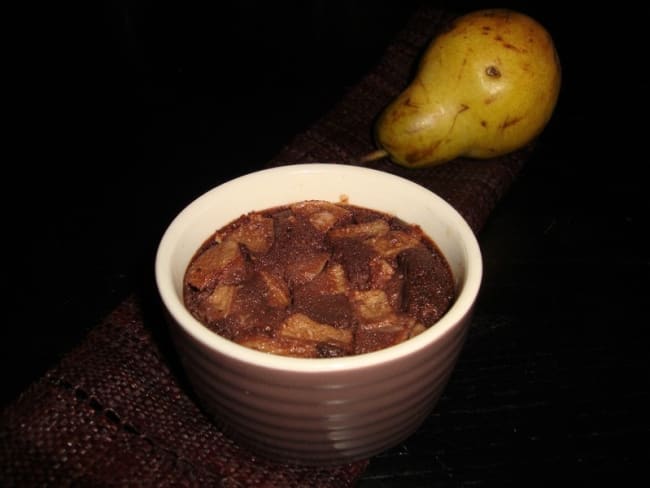 Mini clafoutis aux poires, souchet et chocolat