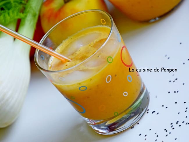 Jus vitaminé pomme, fenouil et graines de chia, vegan