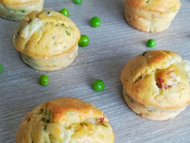 Apéro : Mini Muffins petits pois, jambon et mozzarella ou kiri