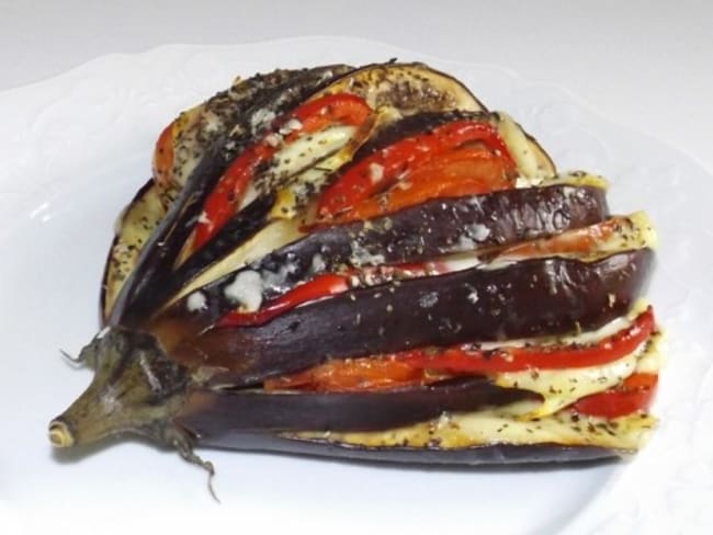 Aubergine en éventail au Parmigiano Reggiano