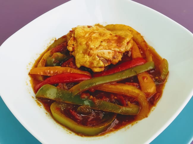 Poulet au curry et poivrons