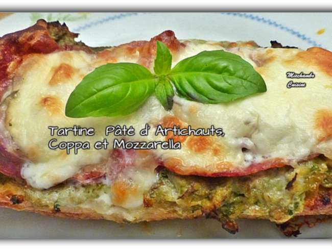 Bruschette au pâté d'artichauts et fromage