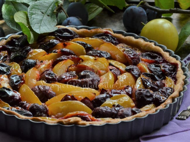 Tarte bicolore aux 2 prunes