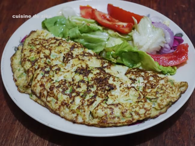 Omelette aux courgettes râpées