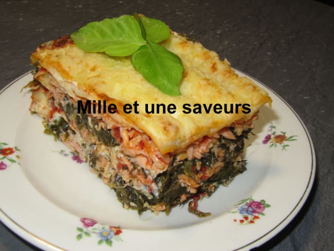 Lasagne au saumon et épinards