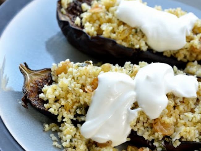 Aubergines à la chermoula, boulgour et yaourt, d'Ottolenghi