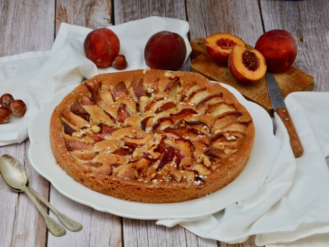 Tarte moelleuse aux pêches