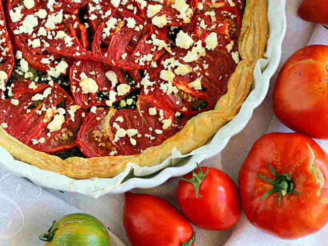 Tarte aux tomates et pesto basilic 