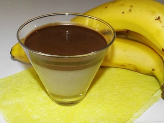 Crème banane et chocolat en verrines