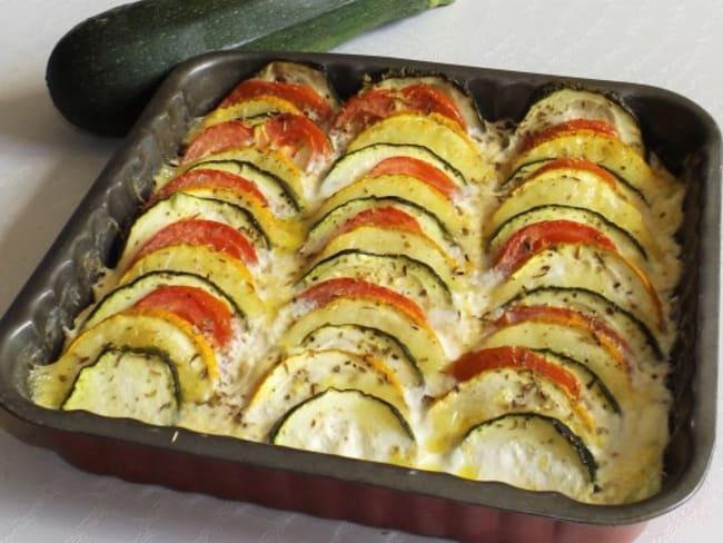 Tian de courgettes et tomates à la mozzarella