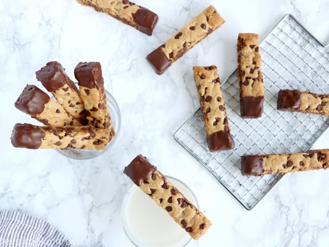 Cookie sticks nappés de chocolat