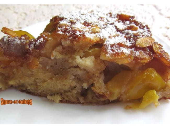 Gâteau mirabelles amandes effilées