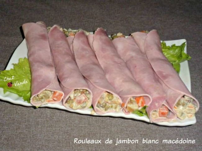 Roulés de jambon blanc à la macédoine