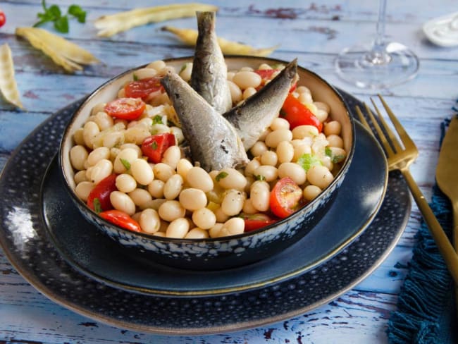 Salade de cocos de Paimpol et sardines bretonnes