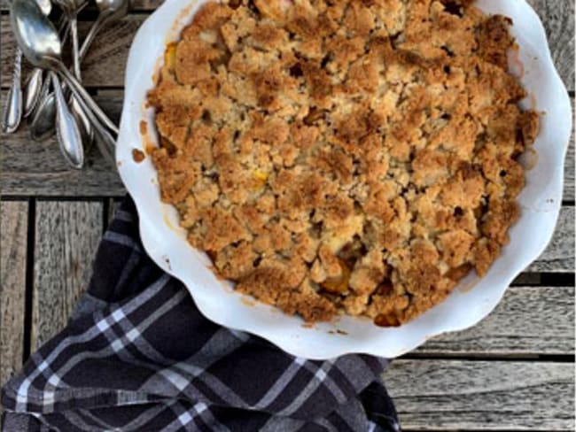 Crumble nectarines pêches et mirabelles sans gluten