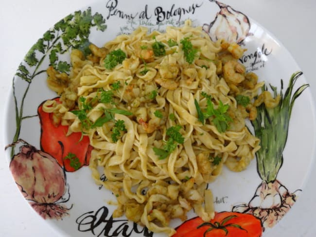 Tagliatelle aux crevettes de Donna Hay