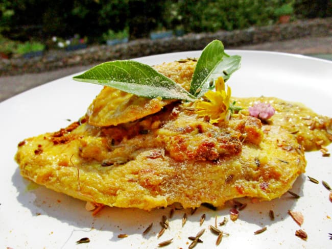 Escalopes de poulet fermier à la crème coco au massalé et poudre de baobab