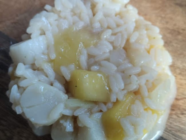 Risotto à la mangue et aux noix de pétoncle