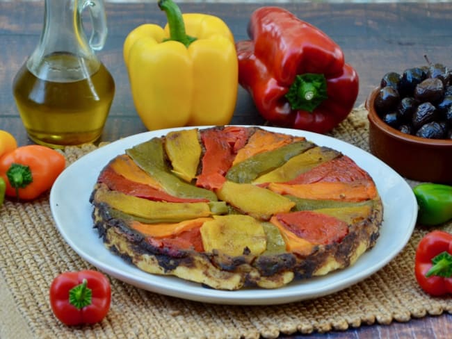 Tarte tatin aux poivrons et à la tapenade