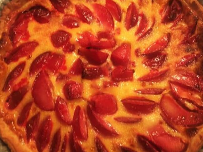 Tarte moelleuse aux prunes rouges