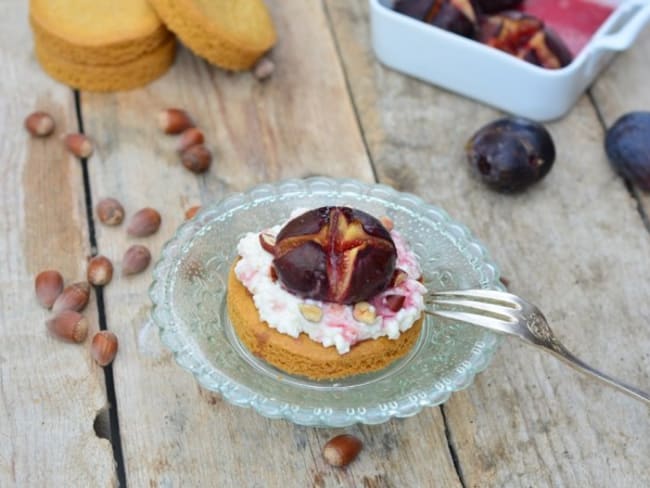 Sablé à la brousse et aux figues rôties