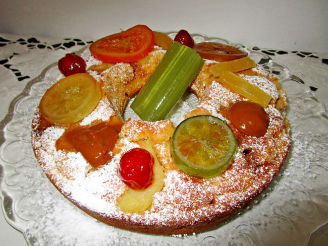 Gâteau 5-4-3-2-1 aux pommes, fruits confits et confiture de lait