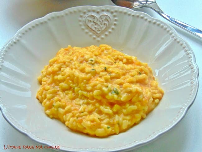 Risotto d'automne à la citrouille et à la scamorza fumée