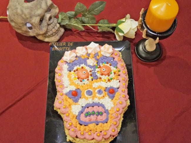 Dead Skull Cake Framboises et Vanille pour la fête de halloween