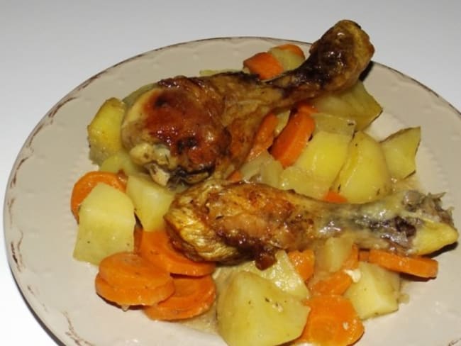 Poulet aux légumes et au vinaigre de cidre