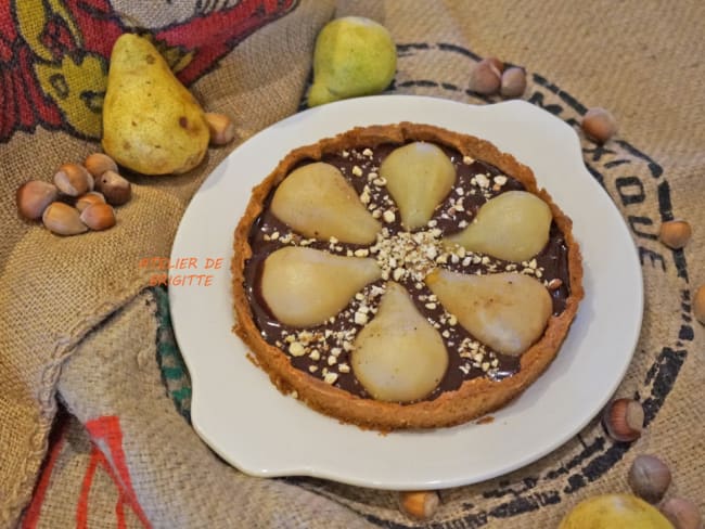 Tarte Poires aux Épices, Chocolat et noisettes