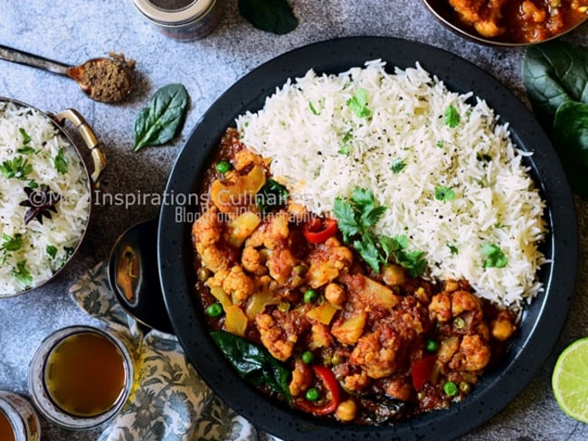 Chou fleur au curry et lait de coco