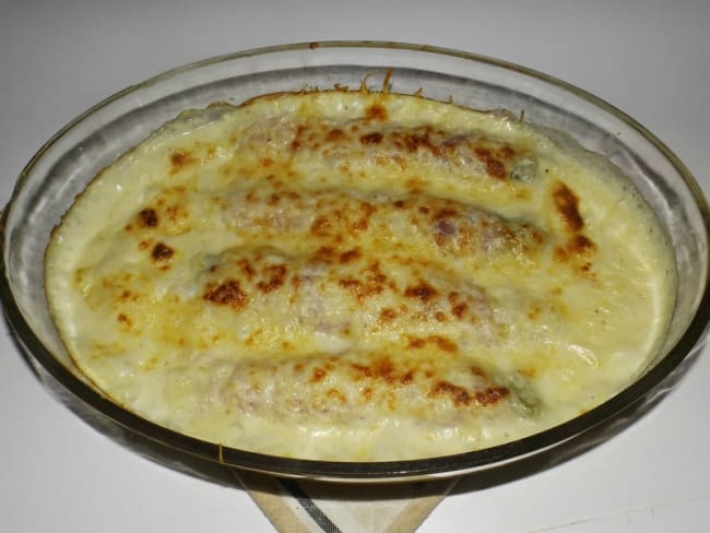 Gratin de poireaux au jambon