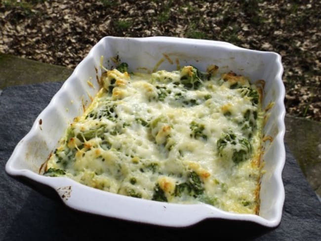 Gratin de brocolis au société crème