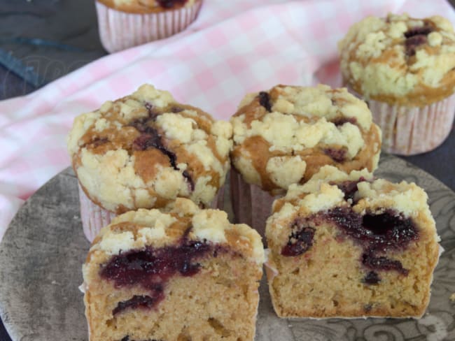 Le muffin aux cranberries fourré et son crumble