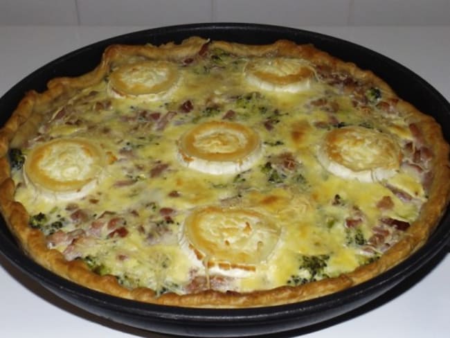 Tarte aux brocolis, aux lardons et au fromage de chèvre