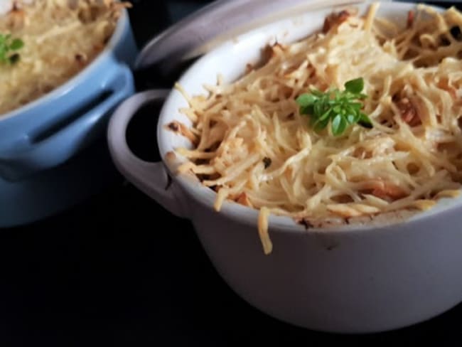 Pâtes konjac gratinées au thon 